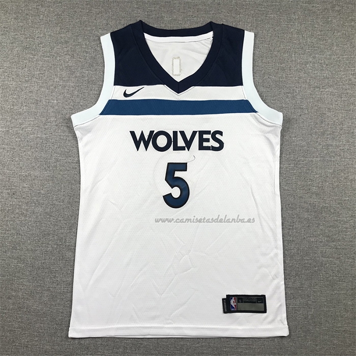 Camiseta Nino Minnesota Timberwolves Anthony Edwards NO 5 Association 2022-23 Blanco